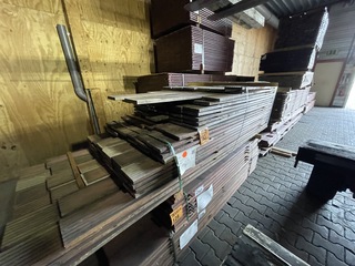 Ca. 108x Purple Heart hardhouten vlonderplanken, 21x145mm, lengte 8/12
